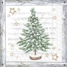 Салфетки 20бр White Xmas Tree сиви